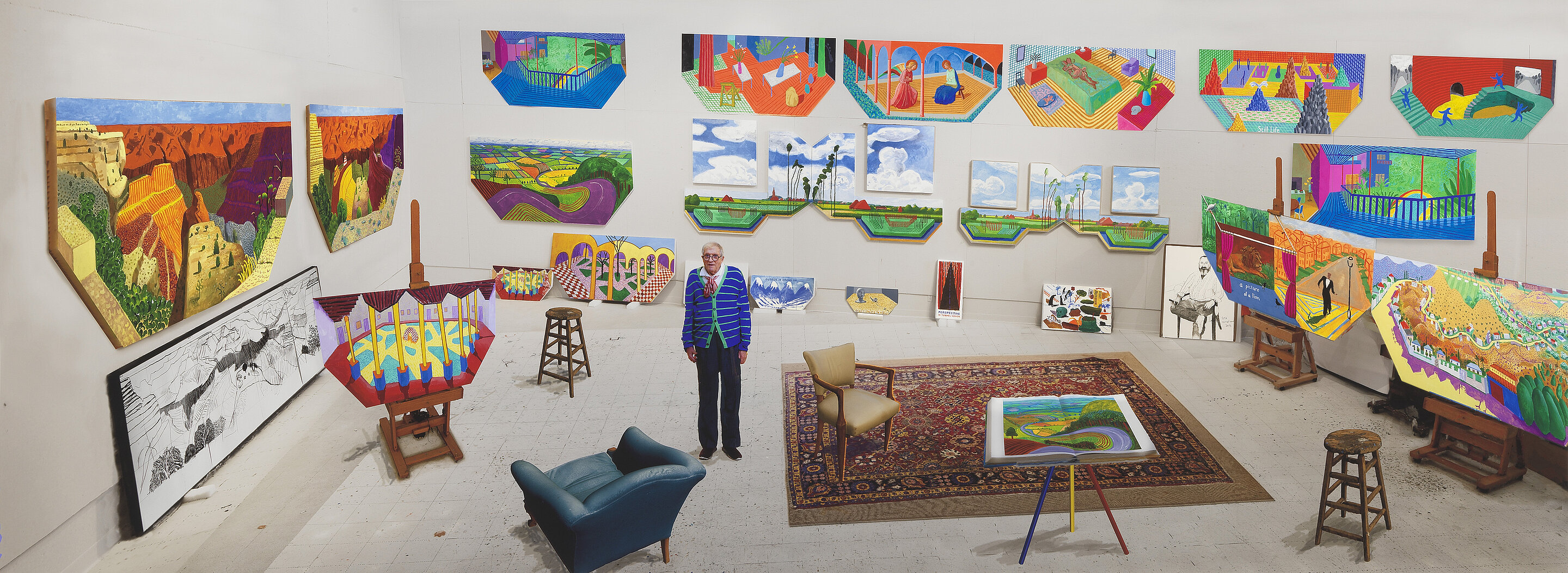 David Hockney, In the studio, December 2017
