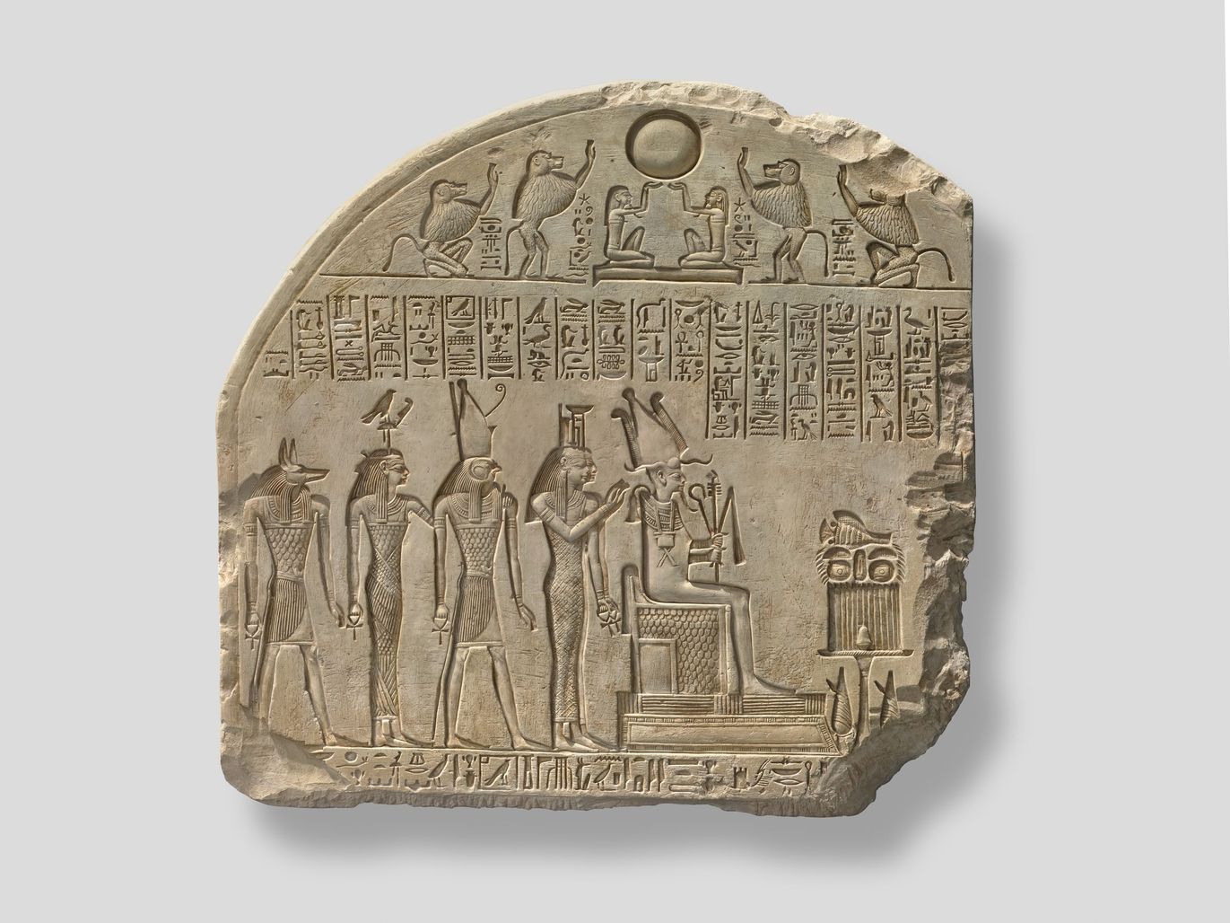 Fragment de stèle à Osiris et aux divinités associées