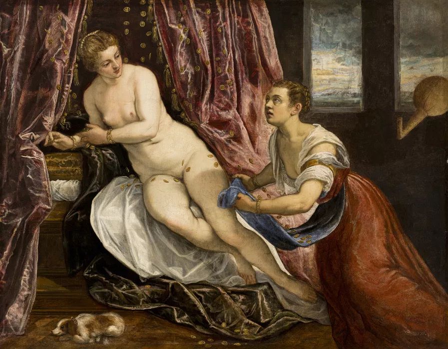 Tintoret, Danaé, vers 1570-1583, huile sur toile, 142 x 182 cm, Lyon, Musée des Beaux-Arts Image © Lyon MBA - Photo Martial Couderette